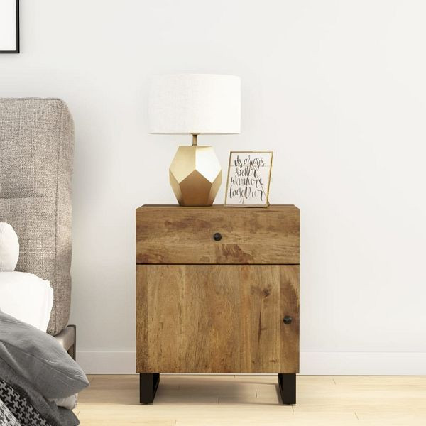 vidaXL Nachttisch 50x33x60 cm Massivholz Mango & Holzwerkstoff, 350659