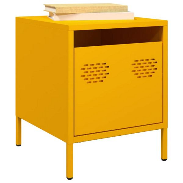 vidaXL Nachttische 2 Stk. Senfgelb 35x39x43,5 cm Stahl, 851251