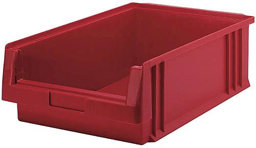 Bedrunka+Hirth Kunststoff-Sichtlagerkasten, rot, Maße in mm (BxTxH): 230 x 150 x 125, 25 Stück, 017500221
