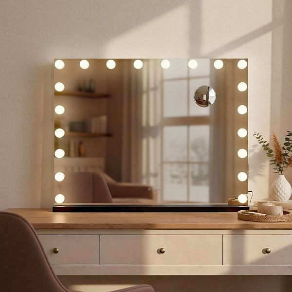 CLP Schminkspiegel Norlina ohne Bluetooth, schwarz, 324833