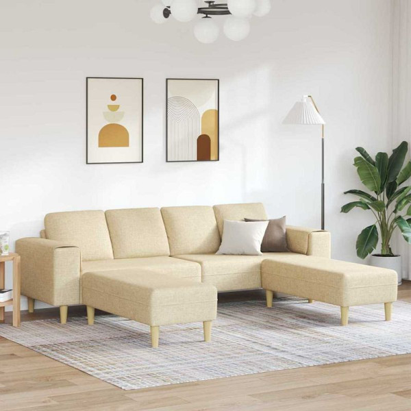 vidaXL Sofa Set, 3er Set, Creme Stoff, 3335118, 8721158899910