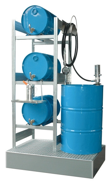 Rapid Abfüllplatz, 1200*800*2000, inkl. pneumatischer Pumpe und digitalem Handdurchlaufzähler, 25 063