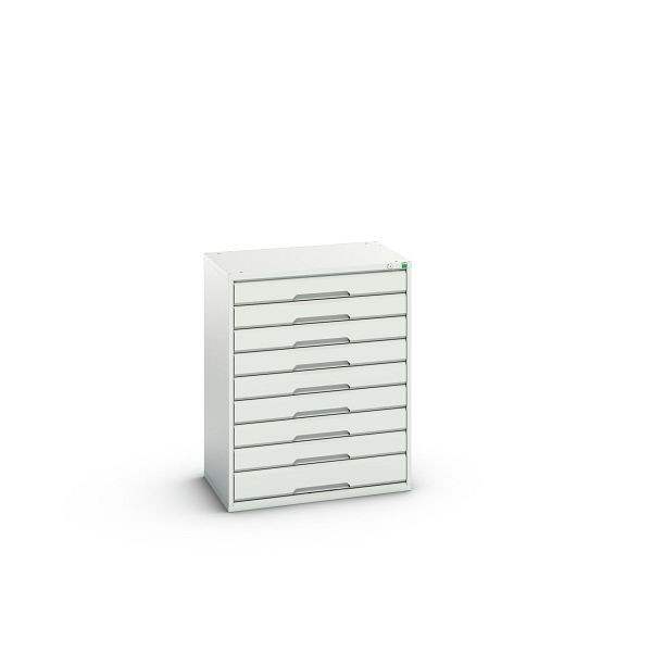 bott verso Schubladenschrank, mit 9 Schubladen, BxTxH: 800 x 550 x 1000 mm, Lichtgrau / Lichtgrau, 16925157.16