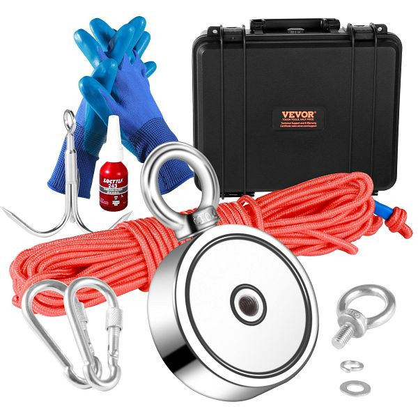 VEVOR Bergemagnet Set Seil Magnetangel Topfmagnet Doppelseitig 272x2kg Neodym, CXDYTZSM1200TNZ8SV0