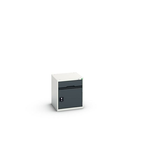 bott verso Schubladenschrank mit Flügeltür, mit 1 Schublade und Fachboden, BxTxH: 525 x 550 x 600 mm, Lichtgrau / Anthrazitgrau, 16925006.19