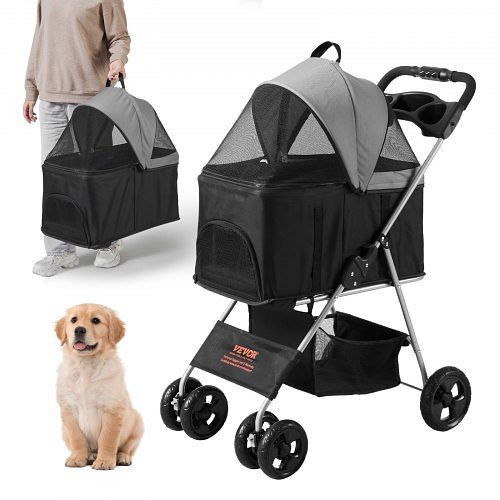 VEVOR 79x46x102cm 16kg Tragfähigkeit Faltbar Aluminium-Rahmen 600D Oxford-Gewebe Nylon-Netzfenster 4 EVA-Räder, CWTCCGK4QSHD89VDVV0
