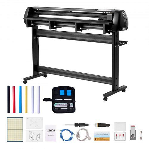 VEVOR Vinylschneidemaschine 135 cm, Doppelklingen, LED-Anzeige, Vinyl-Schneideplotter-Set mit Aufkleberbögen & Transferfolien, SDLSKZJDPB13OJSOF001V2