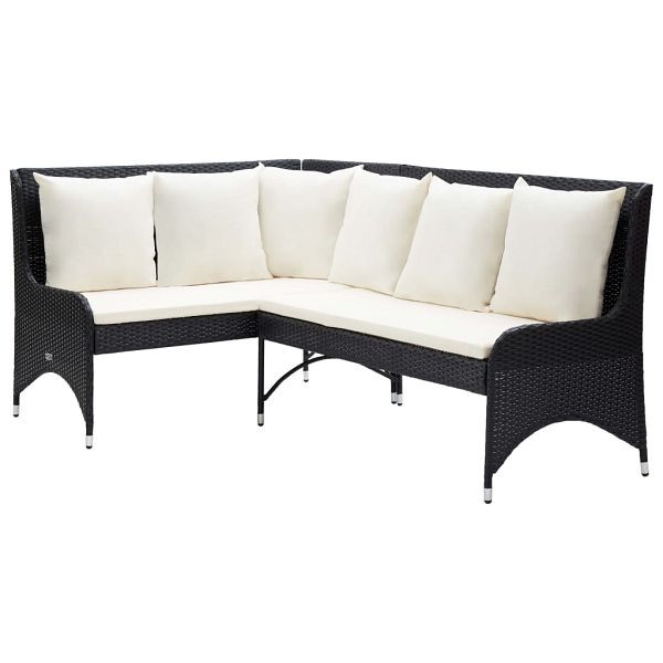 vidaXL Garten-Ecksofa 2-tlg. Poly Rattan Schwarz, 310224