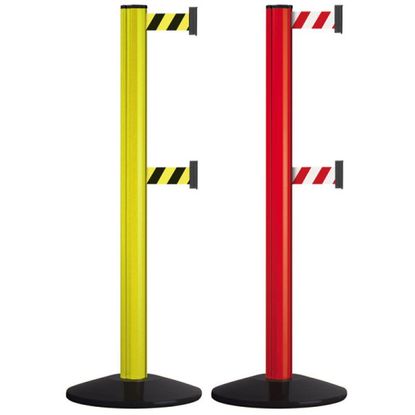 Stein HGS Personenleitsystem -Beltrac Extend Safety Double-, mobil, rot (RAL 3020), rot/weiß schraffiert, mit Magnet-Gurtendstücken, 11258-r1304
