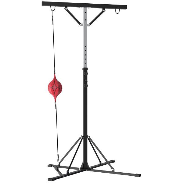 SPORTNOW Boxsackständer, höhenverstellbar, mit Speedball, Metallrahmen, 160L x 145B x 175-220H cm, Schwarz, A91-325V00BK
