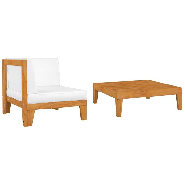 vidaXL 2-tlg. Garten-Lounge-Set mit Auflagen Massivholz Akazie, 312146