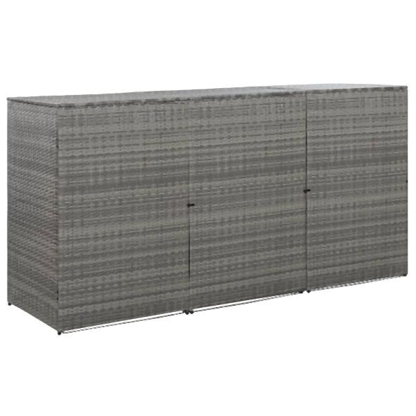 vidaXL Mülltonnenbox für 3 Tonnen Anthrazit 229x78x120 cm Poly Rattan, 46735