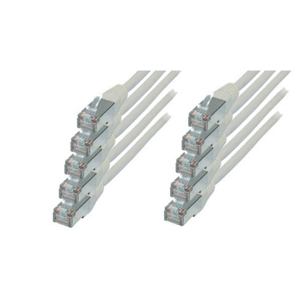 S-Conn Patchkabel, cat 6, S/FTP, PIMF, Halogenfrei, VE: 5 Stück, weiß, 0,5m, 75711-H0.5W-SET5
