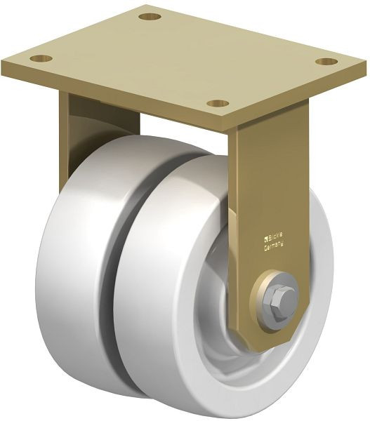 Blickle BSD-SPO 160K-35 Stahlgeschweißte Schwerlast-Doppel-Bockrolle, Polyamid, Weiß, 762937