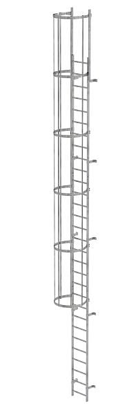 Munk Günzburger Steigtechnik Einzügige Steigleiter mit Rückenschutz (Bau) Stahl verzinkt 9,60m, 520120