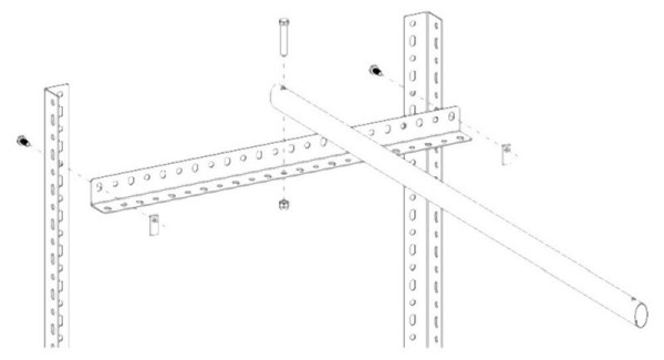 hofe Kleiderstangen-Einbausatz -für 1000 mm Breite und 600 mm Tiefe-, lichtgrau - Schraubsystem "WR", K490610