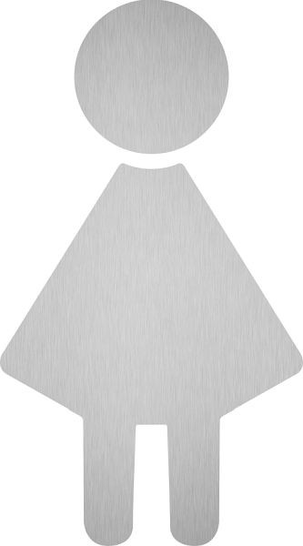 Moedel Piktogramm WC Damen, Edelstahl, selbstklebend, 85x150 mm, 52266