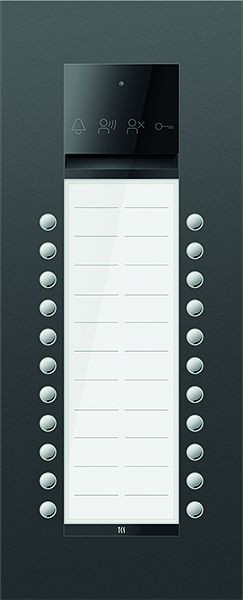 TCS Türkontrollsystem PES PRO Audio Außenstation 22T 2 Spalten UP RAL7016 anthrazitgrau, ASU600222-0017