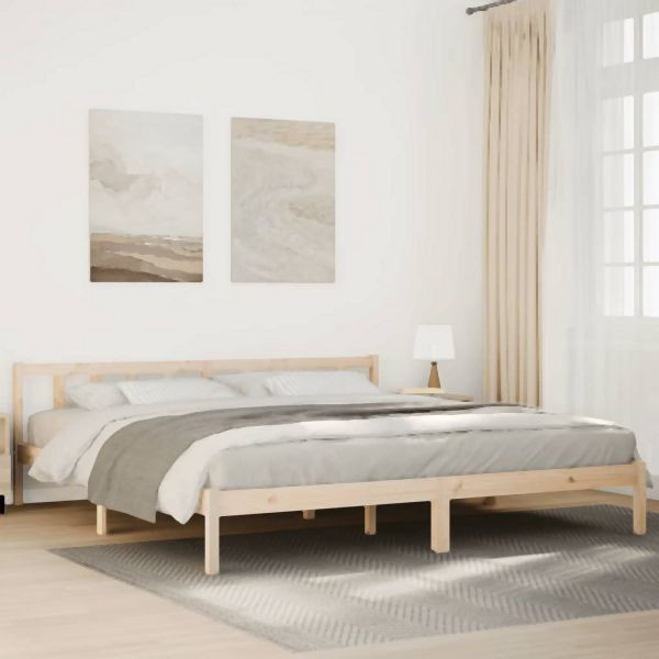 vidaXL Massivholzbett Extra Lang ohne Matratze 200x210 cm Kiefernholz, 852440
