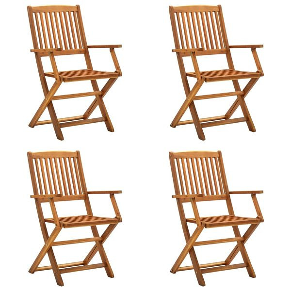 vidaXL Klappbare Gartenstühle 4 Stück Massivholz Akazie, 46338