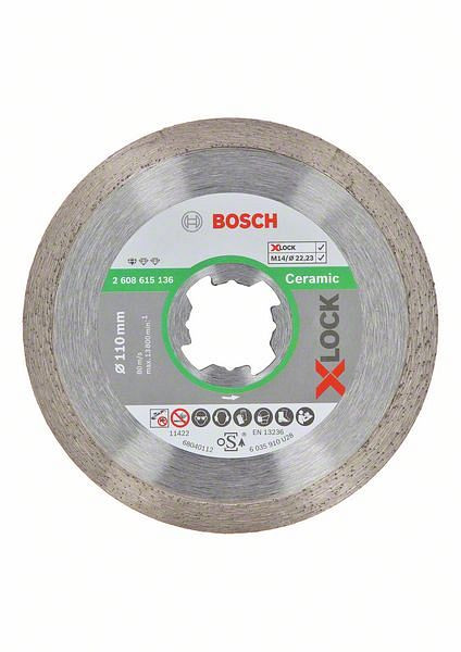 Bosch Diamanttrennscheibe X-LOCK Standard for Ceramic, 110 x 22,23 x 1,6 x 7,5 mm, 2608615136