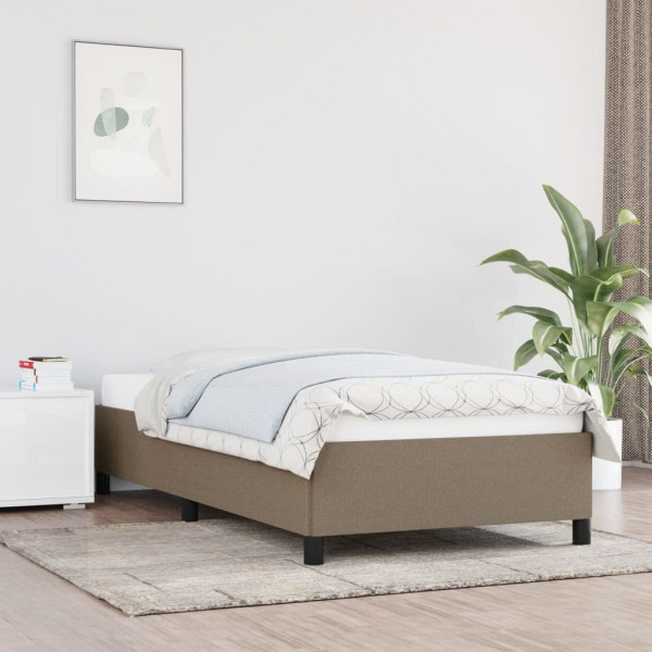 vidaXL Bettgestell Taupe 100x200 cm Stoff, Polyester, 347046