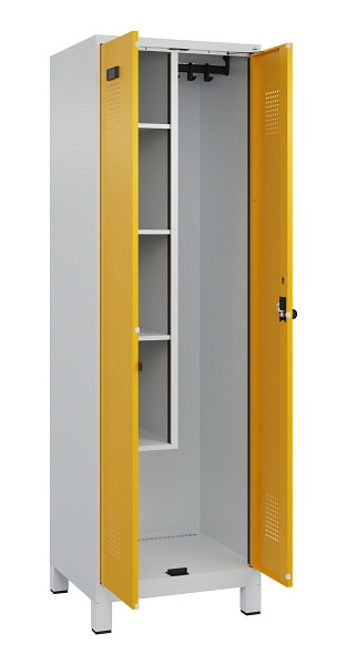 C+P Putzmittel-Spind Evolo PLUS, mit Füßen, 2 Abteile, 1950x600x500mm, 7035/100, Drehriegel, 049110-00 S10000