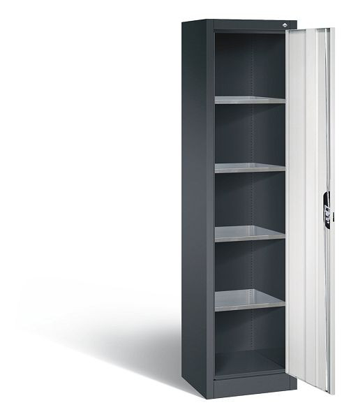 C+P Werkzeugschrank Acurado, H1950xB502xT400mm, Farbe: Schwarzgrau / Lichtgrau, Muldengriff, 8900-00 S10185