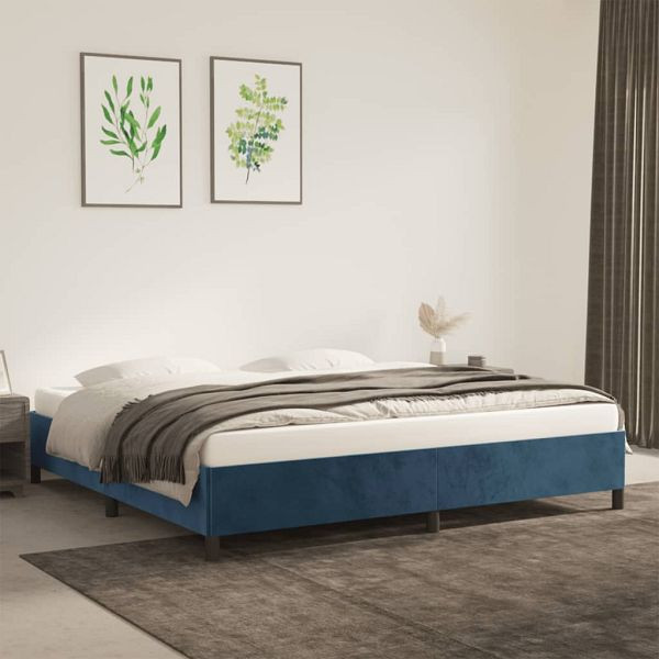 vidaXL Bettgestell Dunkelblau 200x200 cm Samt, Polyester, 347346