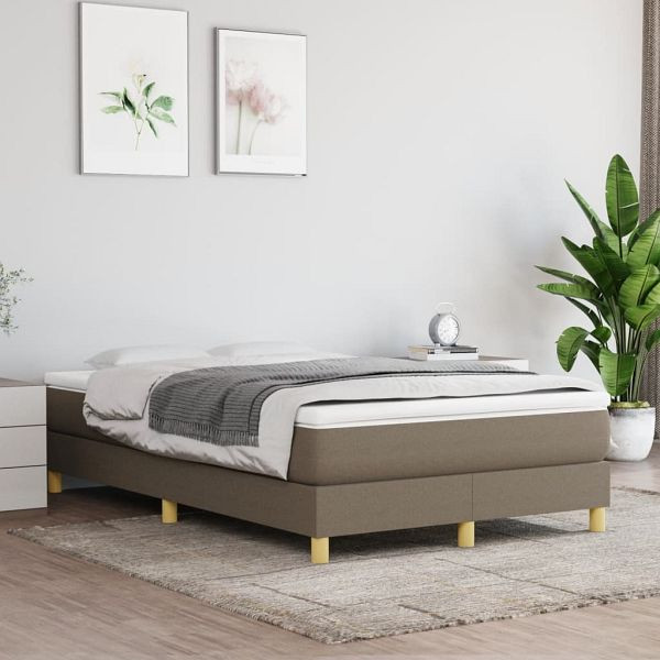 vidaXL Bettgestell Taupe 120x200 cm Stoff, Material: Stoff (100% Polyester), Sperrholz, Holzwerkstoff, 3120602