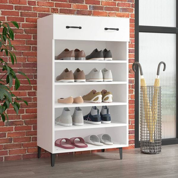 vidaXL Schuhschrank Weiß 60x35x105 cm Holzwerkstoff, 812789