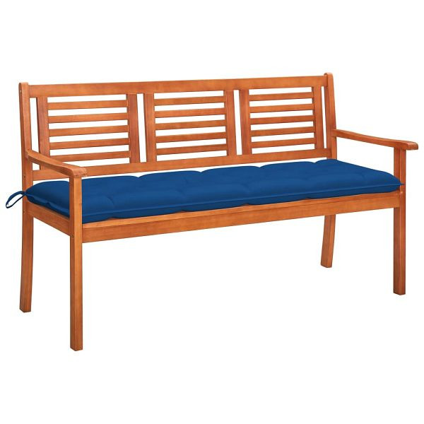 vidaXL 3-Sitzer-Gartenbank mit Auflage 150 cm Massivholz Eukalyptus, 3061021