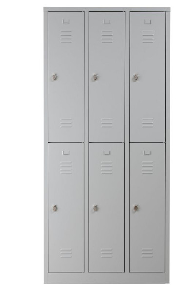 Gürkan Garderobenschrank, 50 x 90 x 195 cm, Lichtgrau, Vorhangschloss, WRC.6(3.2).19590, 106123