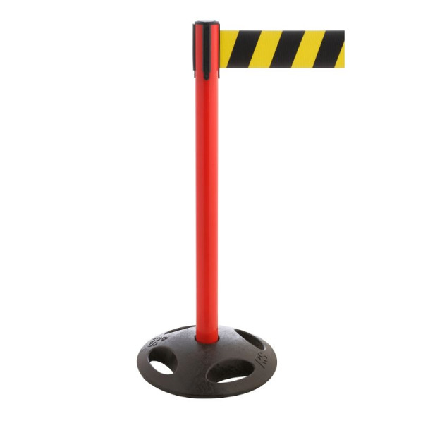 Stein HGS Personenleitsystem -P-Line Maxi-, rot, schwarz/gelb diagonal (schraffiert), mit Gurtendstück (Standard), 34175d-1702