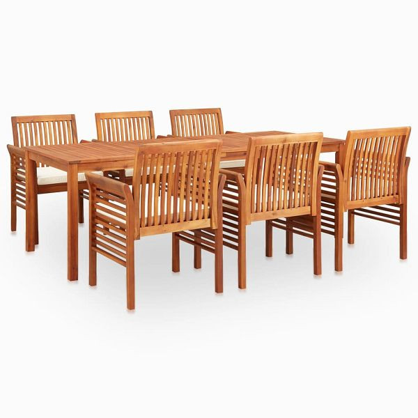 vidaXL 7-teilig Garten-Essgruppe mit Auflagen Massivholz Akazie, 278899