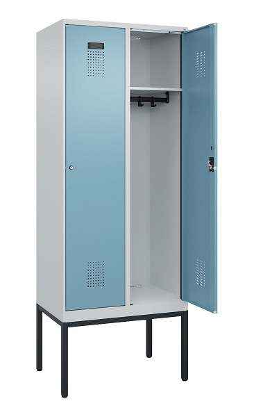 C+P Spind Evolo PLUS, Gestell, 2 Abteile, 2120x800x500mm, 7035/0010, Verschluss Zylinderschloss, Ablageböden 2, 0490307-22 S10036