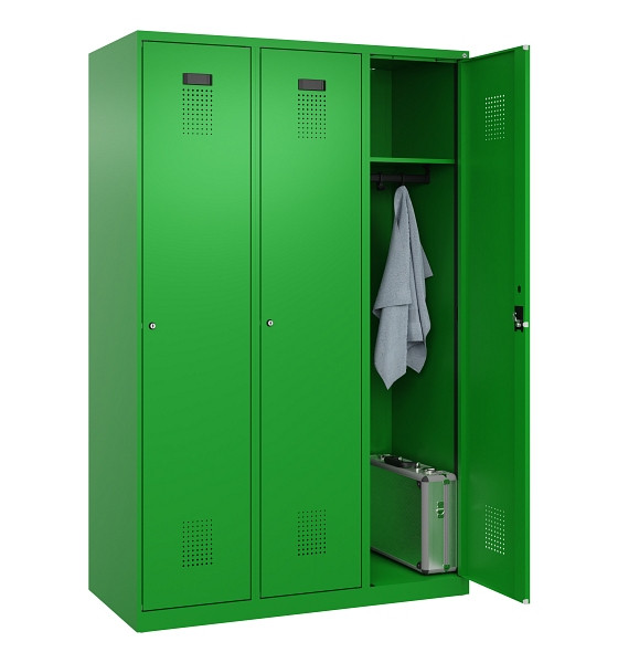 C+P Spind Evolo PLUS, 3 Abteile, 1850x1200x500mm, 6037/6037, Verschluss Zylinderschloss, Ablageböden 3, 049000-32 S10053