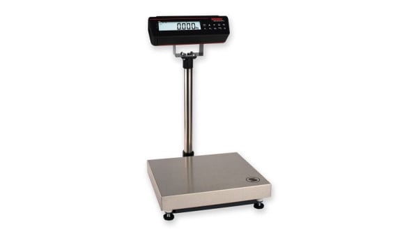 Soehnle Stativwaage eichfähig mit Terminal 3820, Zweibereich, Höchstlast: 15/30kg, Ziffernschritt: 5/10g, 400x300mm, IP65, Edelstahl, 7971.14.110