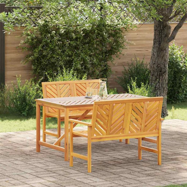 vidaXL Garten Essgruppe, 3er Set, Braun 150 x 90 x 74 cm Akazie Massivholz, 3154111