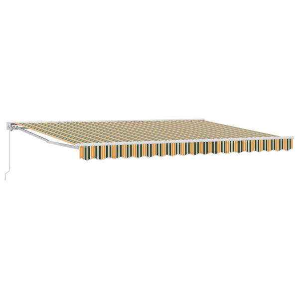 vidaXL Manuell einziehbare Markise Grün und Gelb 4,5 × 3 m, 3420304