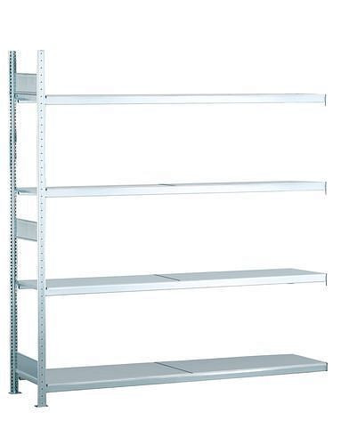 Schulte Weitspannregal mit Stahlböden, Anbaufeld, 4 Lagerebenen, Fachbreite 1500 mm, 1506 x 836 x 2500 mm, 278877