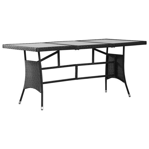 vidaXL Gartentisch Schwarz 170x80x74 cm Poly Rattan, 3203730