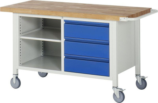 RAU Fahrbare Werkbank 8462I2, B1500xT700xH880mm, 3xSchublade-TA, 05-8462I2-157R4S.11