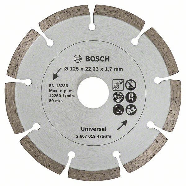 Bosch Diamanttrennscheibe für Baumaterial, Durchmesser: 125 mm, VE: 5 Stück, 2607019475