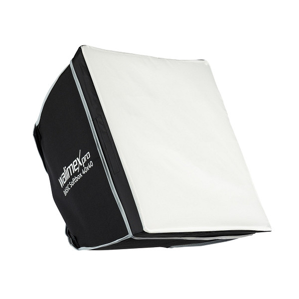 Walimex pro Softbox 40x40cm, um 360° drehbar, inkl Front- und Zwischendiffusor, Transporttasche, Bowens Adapter, 1023417
