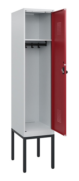 C+P Spind Evolo PLUS, Gestell, 1 Abteil, 1950x400x500mm, 7035/3003, Drehriegel, 0490305-12 S10004