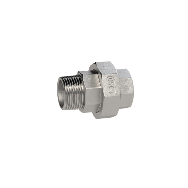 Riegler Lösbarer Doppelnippel, konisch dichtend, Rp/R 1/4, I/A, SW 30, ES1.4408, 118093