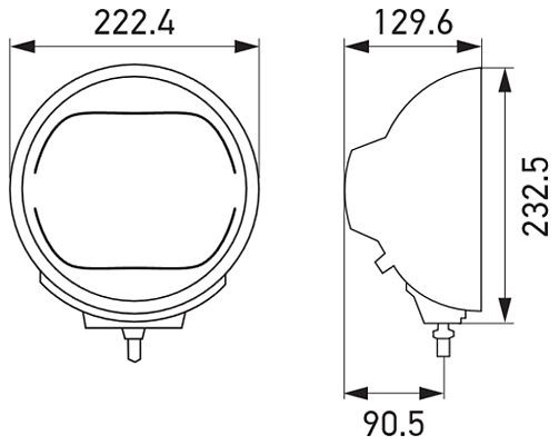 HELLA LED-Fernscheinwerfer, Rallye 4000 LED, 24/12V, 1800lm, rund, Anbau, E1 8873/ECE-R10e Streuscheibe, 400mm, links/rechts, 1F8 016 560-102