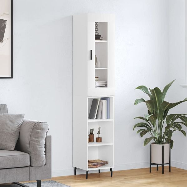 vidaXL Highboard Weiß 34,5x34x180 cm Holzwerkstoff, 3199377