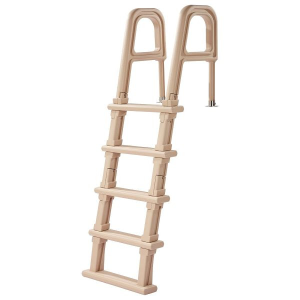 VEVOR Poolleiter 5-Stufig, Doppelhandlauf, Tragkraft 136 kg, Einbau-/Aufstellpools, Sicherheitsleiter, Taupe, DXYCTSLKHHSGII29K001V0